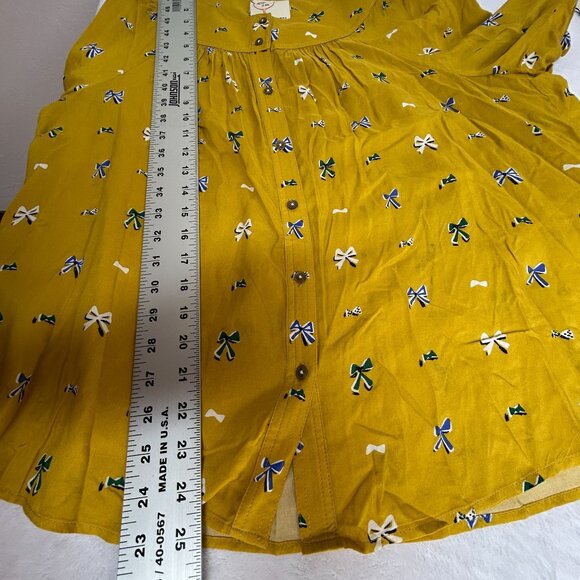 26 of 52 Anthropologie Conversations Limited-Edition Yellow Bow Blouse 12 NWOT - Picture 7 of 8
